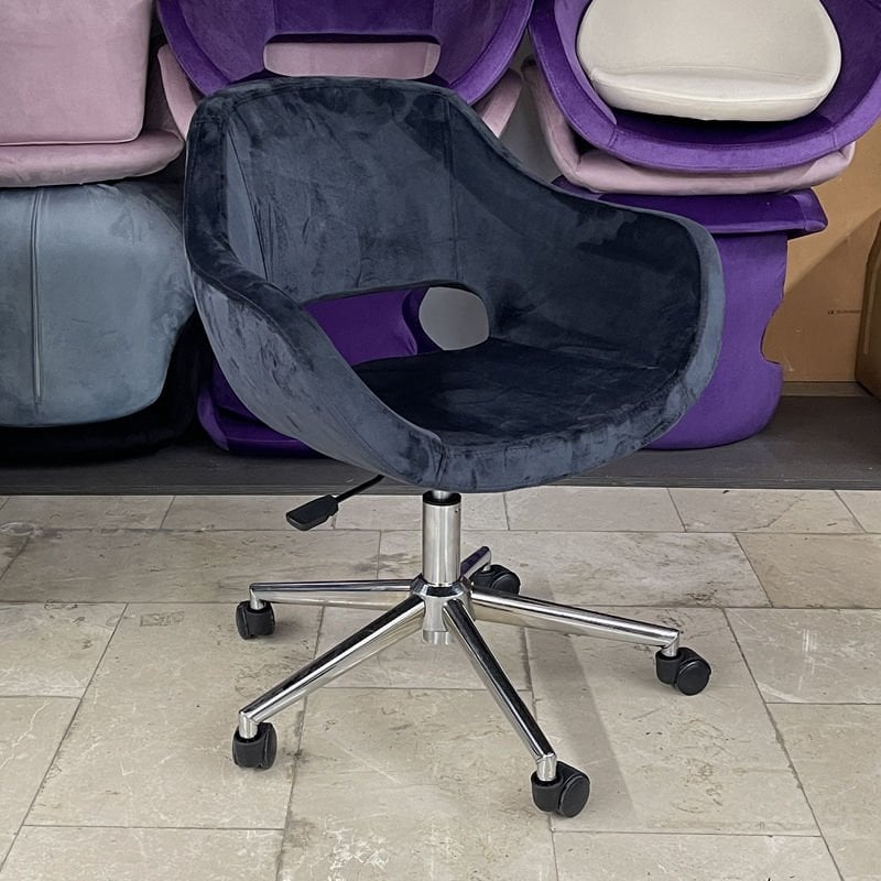 Store Çalışma Sandalyesi Antrasit Kumaş - Krom