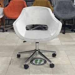 Store Çalışma Sandalyesi Krem Kumaş - Krom