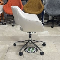 Store Çalışma Sandalyesi Krem Kumaş - Krom