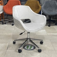 Store Çalışma Sandalyesi Krem Kumaş - Krom
