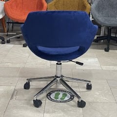 Store Çalışma Sandalyesi Lacivert Kumaş - Krom
