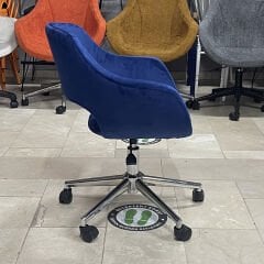 Store Çalışma Sandalyesi Lacivert Kumaş - Krom