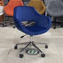 Store Çalışma Sandalyesi Lacivert Kumaş - Krom
