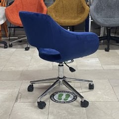 Store Çalışma Sandalyesi Lacivert Kumaş - Krom