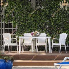 Milano 90x150 cm Rattan 6 Kişilik Camlı Masa Takımı