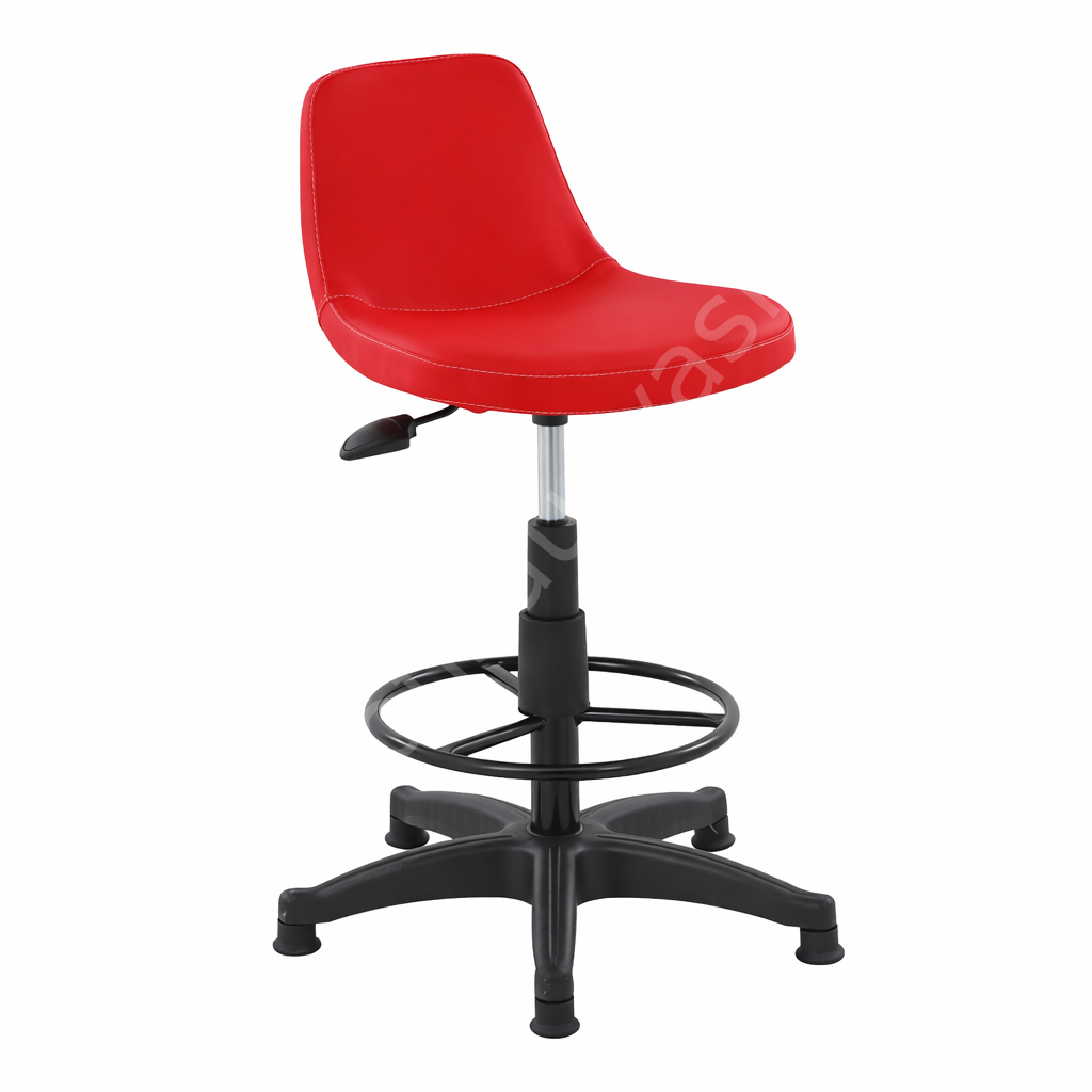 Mini Lodi Plastik Ayaklı Bar Sandalyesi Kırmızı