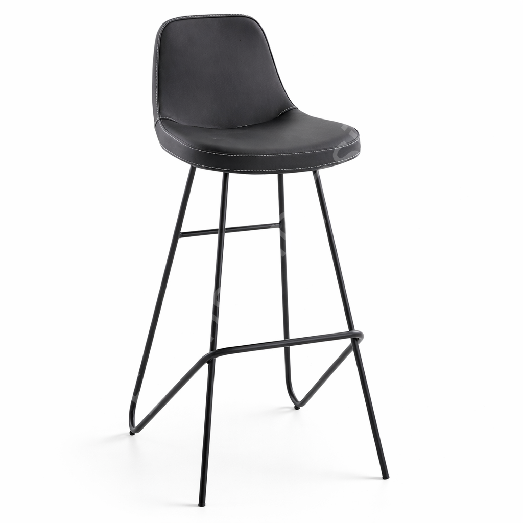 Mini Lodi Boyalı Ayak Bar Sandalyesi Siyah