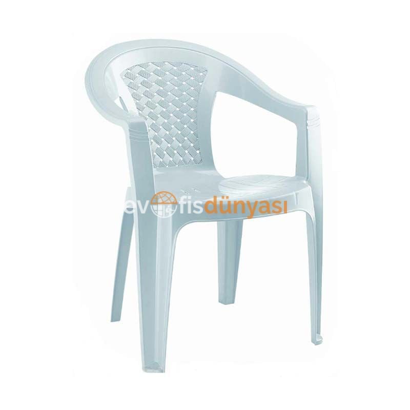 Ekonomik Plastik Sandalye Kollu Gri