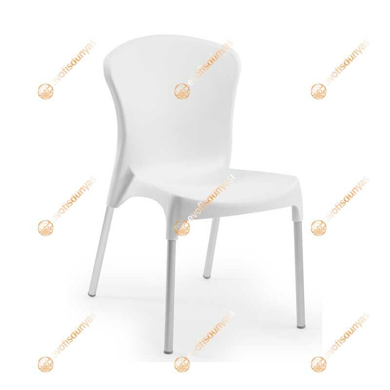 Stella Alüminyum Ayaklı PP Plastik Sandalye Beyaz