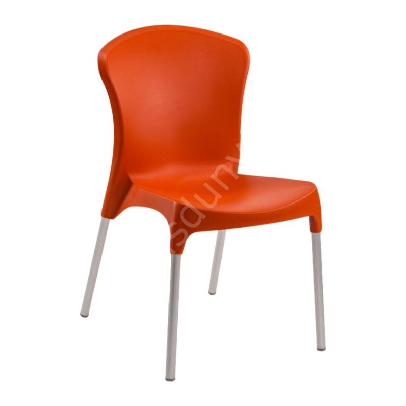 Stella Alüminyum Ayaklı PP Plastik Sandalye Turuncu