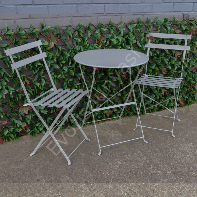 Biga Katlanır Metal Masa Sandalye Takımı Gri