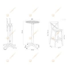 Eritre Sabit Bistro Masa Takımı