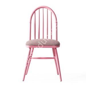 Eyfel Modern Döşemeli Ahşap Sandalye Pembe