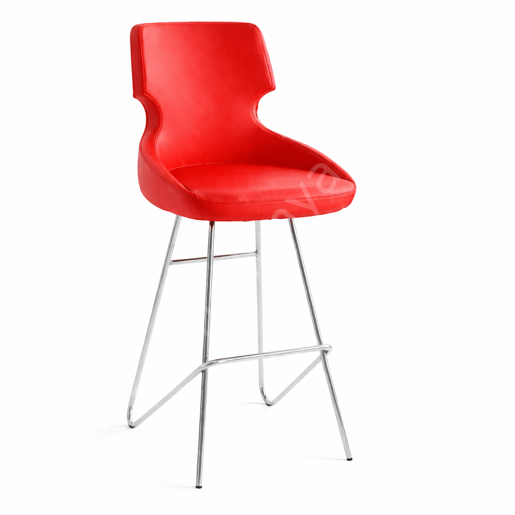 Sude Bar Taburesi Eyfel Krom Kırmızı Deri