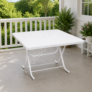Fulmin 100X100 Katlanır PP Plastik Masa Beyaz