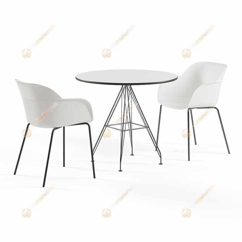 Barbados 77 Çap Masa Takımı 2 Kişilik