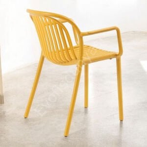 Pure Modern Kollu Plastik Sandalye Sarı