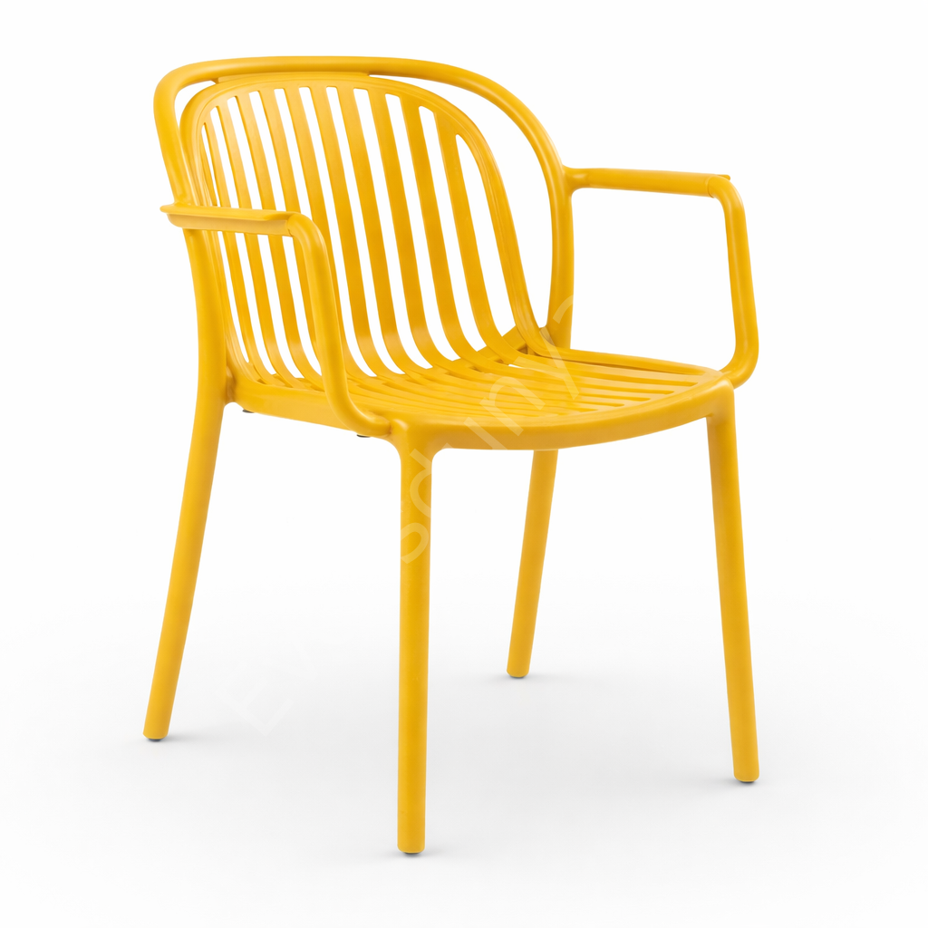 Pure Modern Kollu Plastik Sandalye Sarı