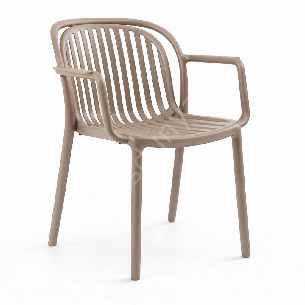 Pure Modern Kollu Plastik Sandalye Cappucino