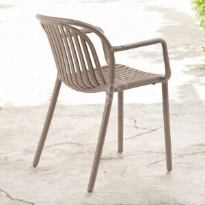 Pure Modern Kollu Plastik Sandalye Cappucino