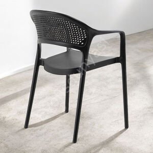 Fares Modern Kollu Plastik Sandalye Siyah