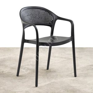 Fares Modern Kollu Plastik Sandalye Siyah