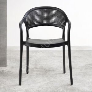 Fares Modern Kollu Plastik Sandalye Siyah