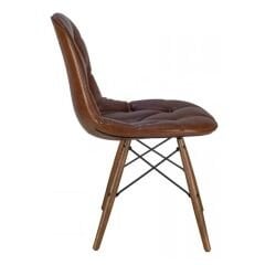 Eames Kapitoneli Ahşap Sandalye Siyah