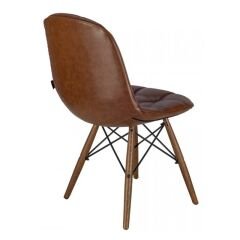 Eames Kapitoneli Ahşap Sandalye Siyah