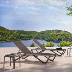 Water Alüminyum Şezlong Cappucinno