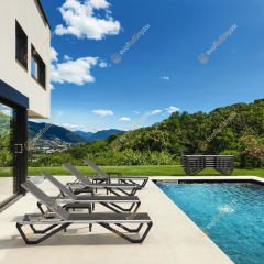 Water Alüminyum Şezlong Cappucinno