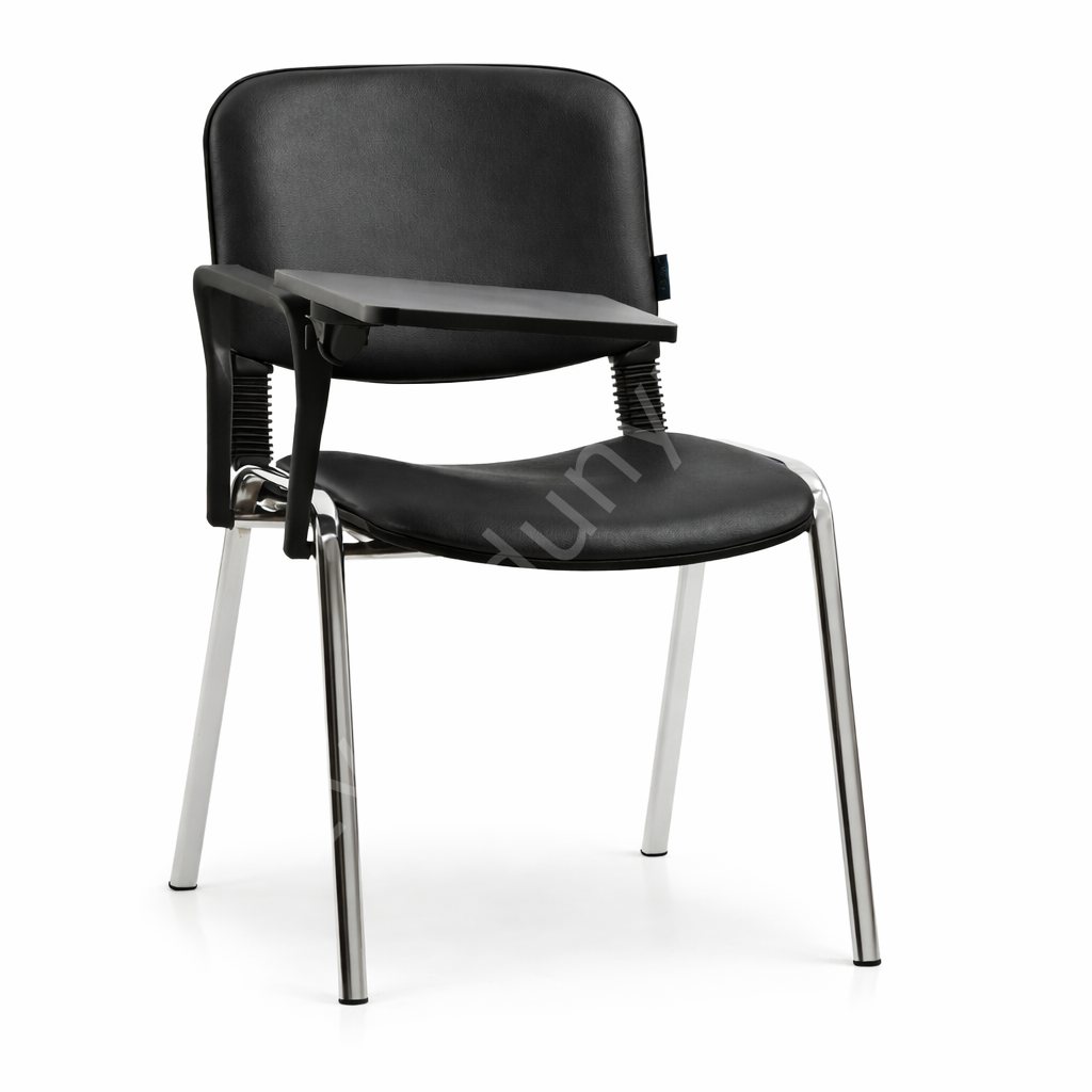 Form Krom Ayaklı Hareketli Kollu Konferans Sandalyesi Siyah