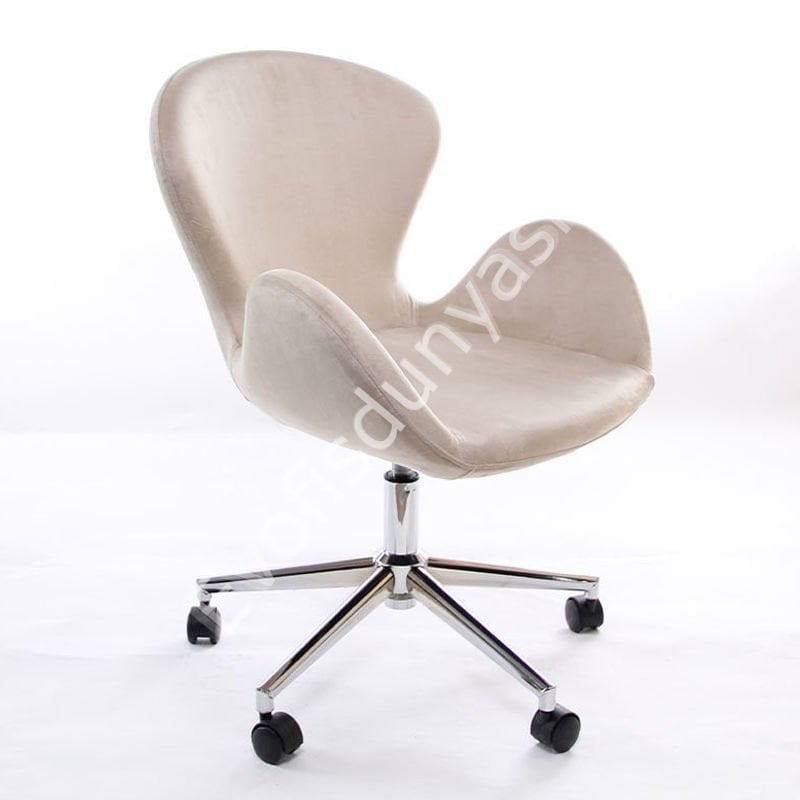 Yasmin Çalışma Koltuğu Krem Kumaş