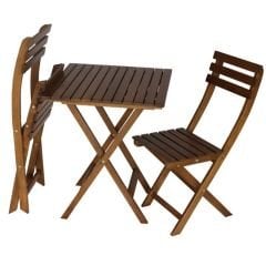 Ador Katlanabir Balkon Seti Ceviz