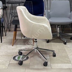 Megan Bilgisayar ve Çalışma Koltuğu Krem - Krom