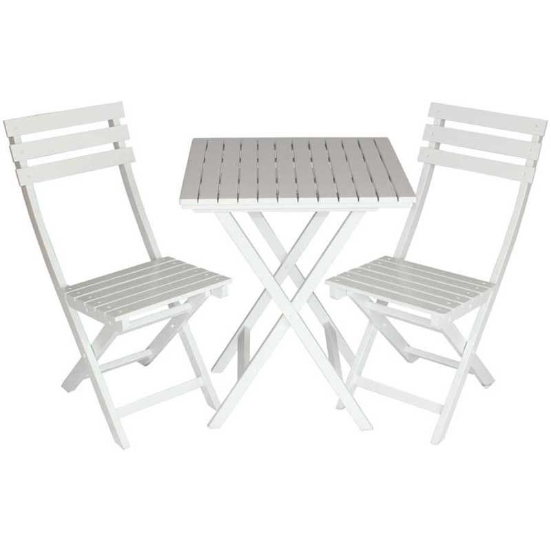 Ador Katlanabir Balkon Seti Beyaz