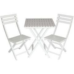 Ador Katlanabir Balkon Seti Beyaz