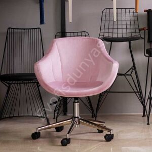 Megan Bilgisayar ve Çalışma Koltuğu Pembe - Krom