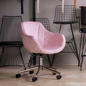 Megan Bilgisayar ve Çalışma Koltuğu Pembe - Krom