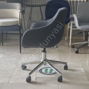 Megan Bilgisayar ve Çalışma Koltuğu Keten Gri - Krom