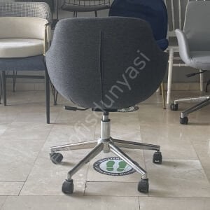 Megan Bilgisayar ve Çalışma Koltuğu Keten Gri - Krom