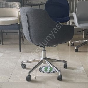 Megan Bilgisayar ve Çalışma Koltuğu Keten Gri - Krom