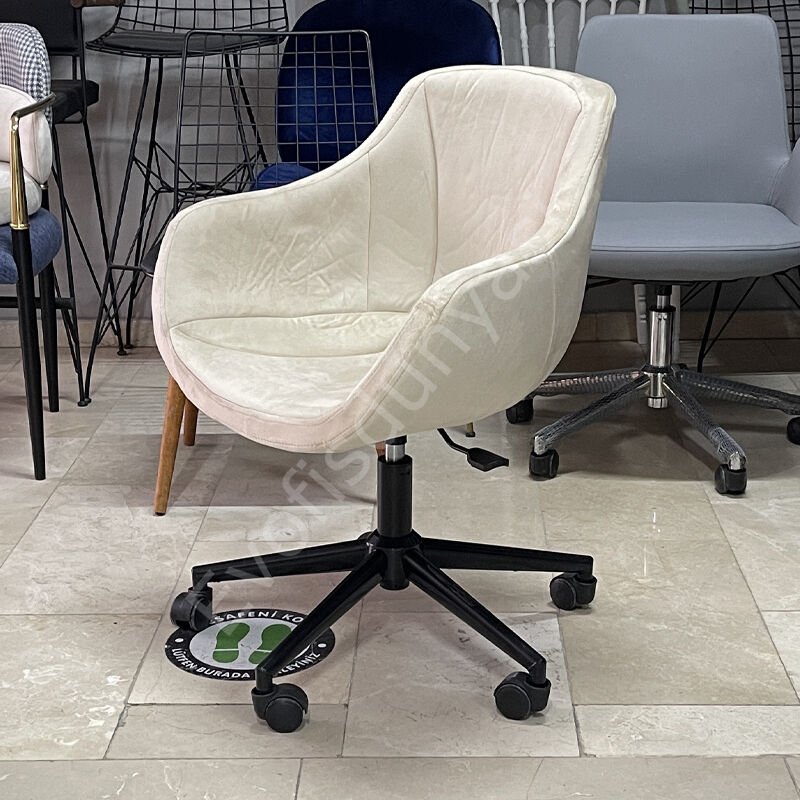 Megan Bilgisayar ve Çalışma Koltuğu Krem - Siyah Boya