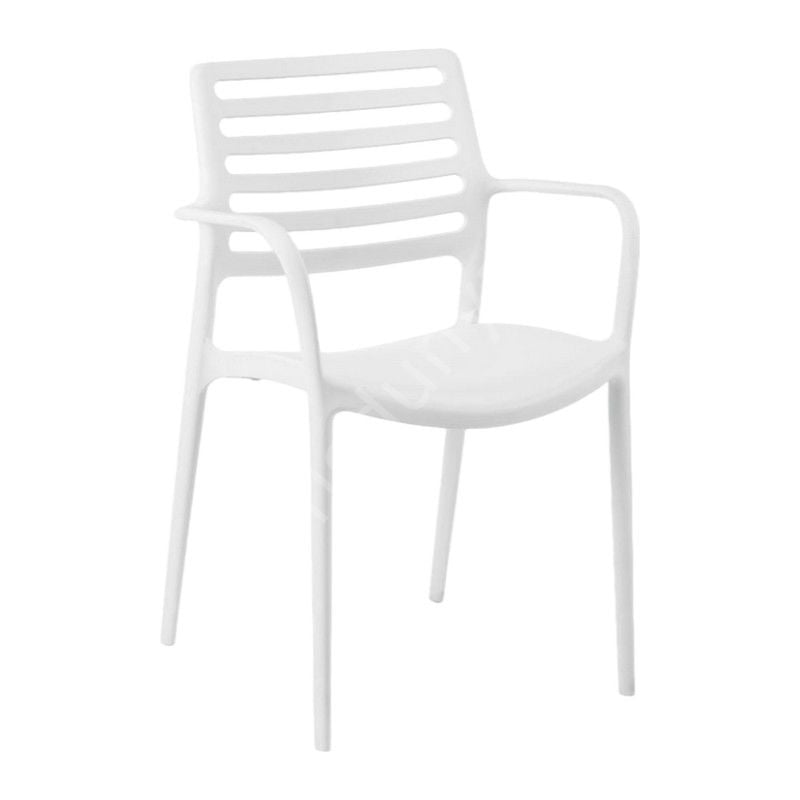 Camel Plastik Sandalye Kollu Beyaz