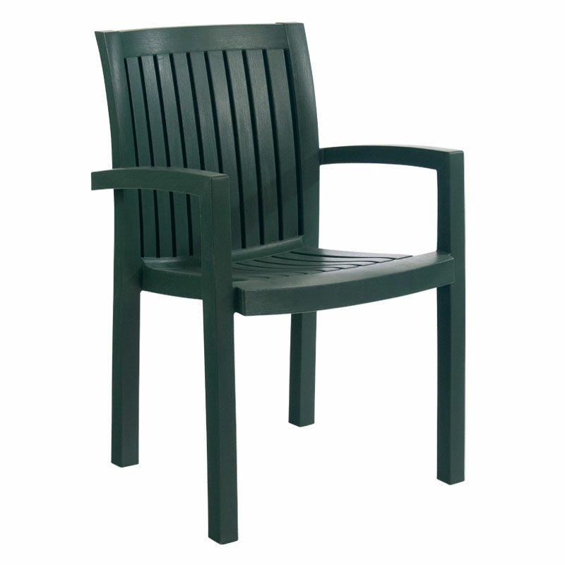 Neta Kollu Plastik Sandalye Haki