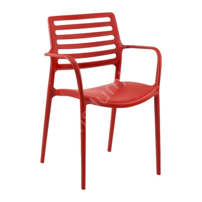 Camel Plastik Sandalye Kollu Kırmızı