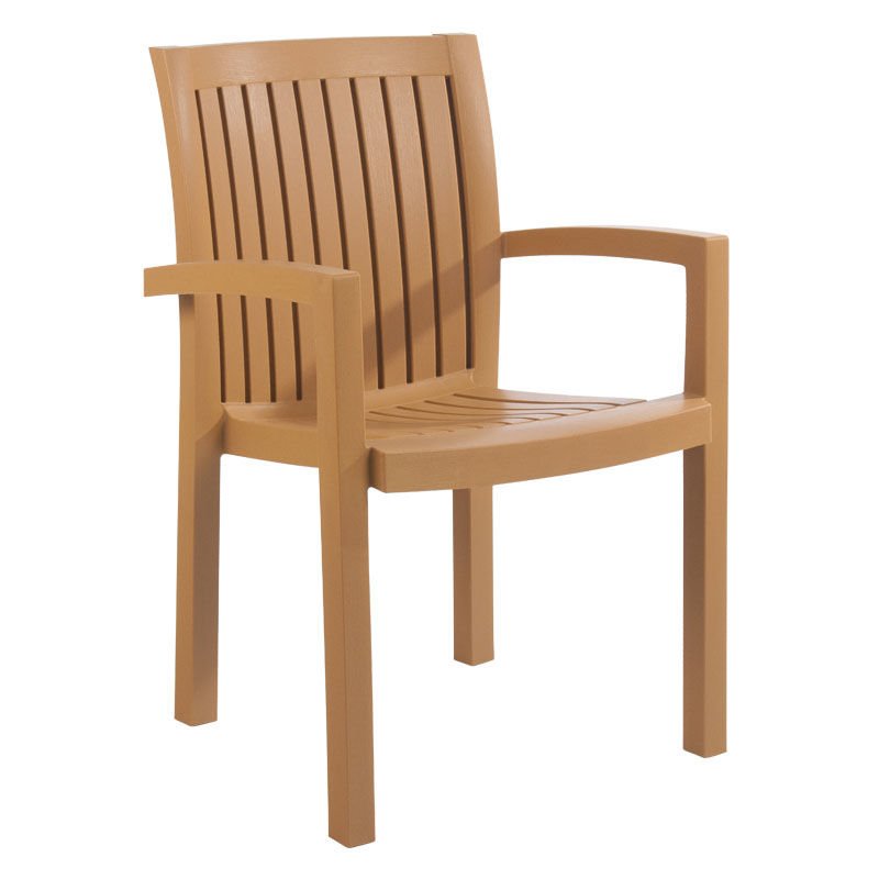 Neta Kollu Plastik Sandalye Teak