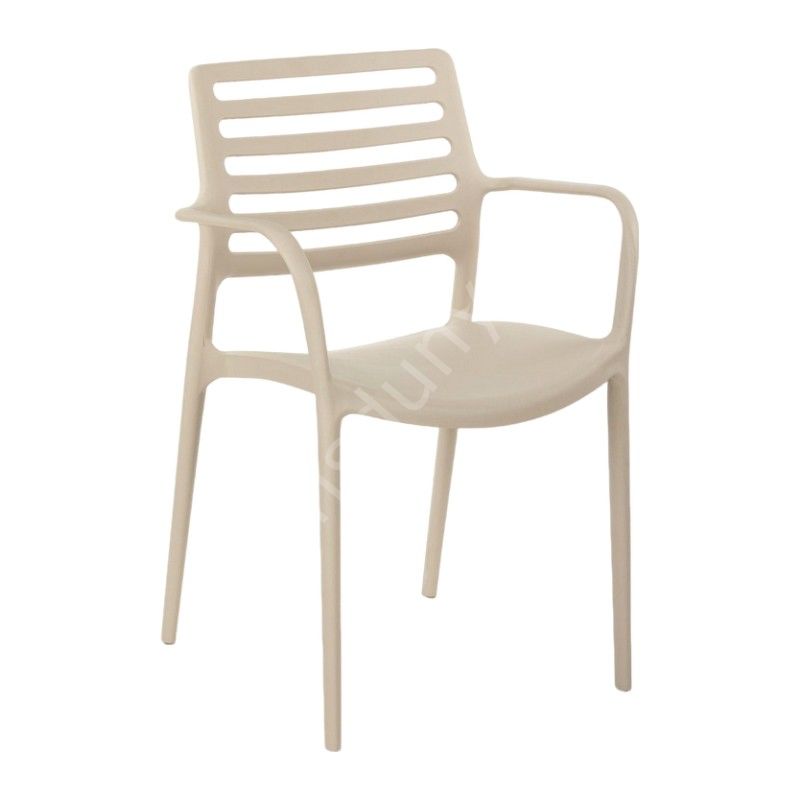 Camel Plastik Sandalye Kollu Bej