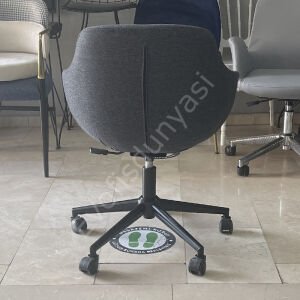 Megan Bilgisayar ve Çalışma Koltuğu Keten Gri - Siyah Boya