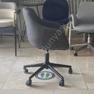 Megan Bilgisayar ve Çalışma Koltuğu Keten Gri - Siyah Boya